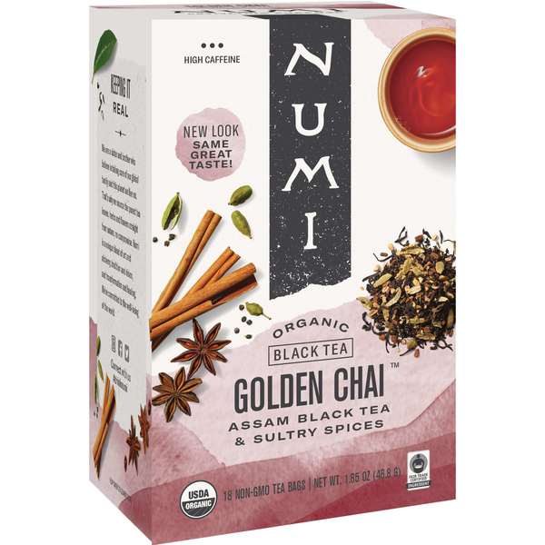 Numi Organic Tea Golden Chai Black Tea, PK108 10180